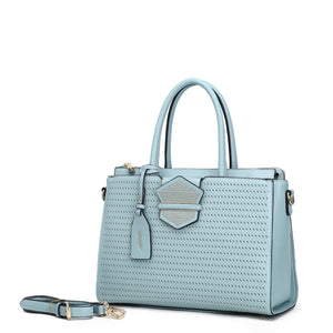 Brangio Italy Collections Handbag Light Blue BI Queen Handmade Medium Satchel in Gold, L. Blue, Pink, Black, or Pearl White