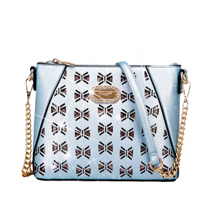 Brangio Italy Collections Handbag Light Blue BI Women's Butterfly Celestial Star Crossbody Satchel in Light Blue or Pink