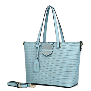 Brangio Italy Collections Handbag Light Blue BI Women's Femme Fatale Handmade Tote in Pink, Lt Blue, Gold, Black, or Pearl White