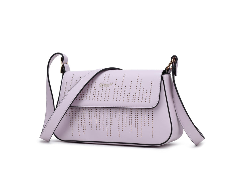 Brangio Italy Collections Handbag Light Purple BI Rainy Night Women's Vegan Crossbody Bag in Black, Blue, Purple, White, or Pink