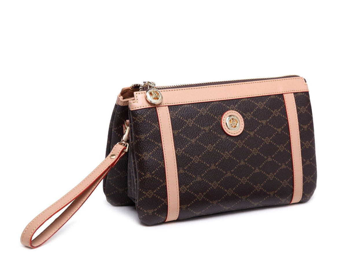 Brangio Italy Collections Handbag MISTY USA Signature Collection Women's Brown Wristlet & Crossbody in Brown