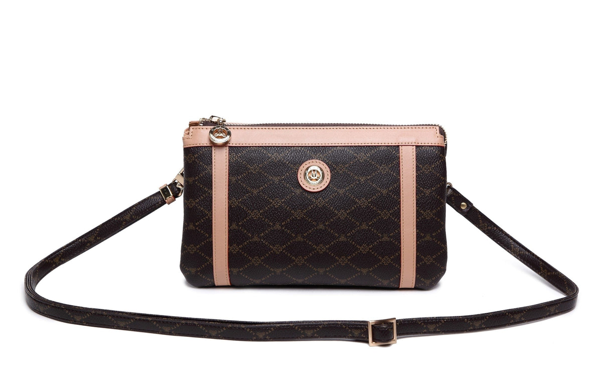 Brangio Italy Collections Handbag MISTY USA Signature Collection Women's Brown Wristlet & Crossbody in Brown