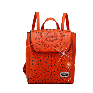 Brangio Italy Collections Handbag Orange BI Rosè Twinkle Star Backpack for Women in Pink, Orange, Gold, White, Pewter, or Black