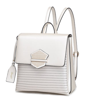 Brangio Italy Collections Handbag Pearl White BI Chic Femme Fatale Handmade Travel Backpack in L. Blue, Gold, Black, Pearl White, or Pink