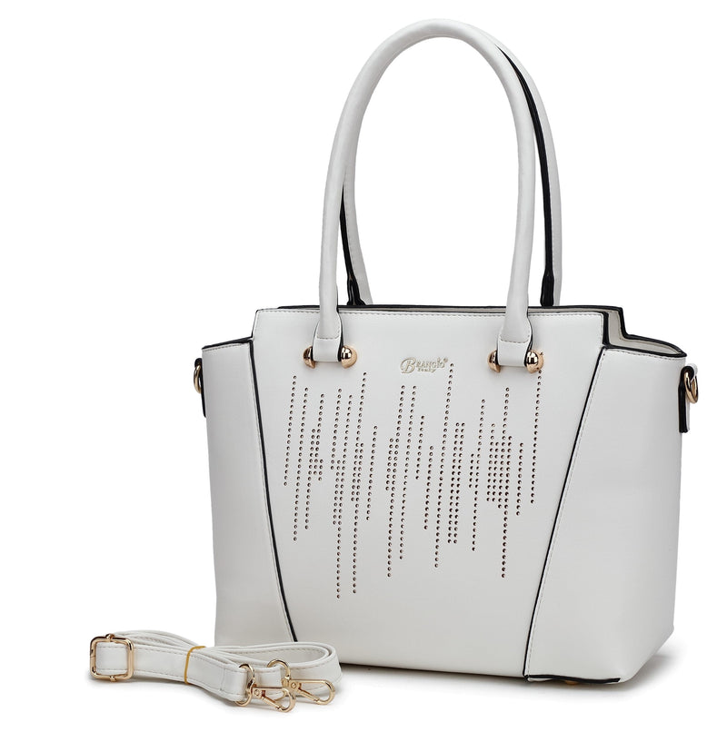 Brangio Italy Collections Handbag Pearl White BI Rainy Night Vegan Purse [ITEM#JC7192] in Black, Blue, Purple, White, or Pink