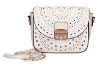 Brangio Italy Collections Handbag Pearl White BI Rosè Celestial Star Crossbody Crystal Satchel in Pink, Gold, Pewter, White, or Black