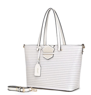 Brangio Italy Collections Handbag Pearl White BI Women's Femme Fatale Handmade Tote in Pink, Lt Blue, Gold, Black, or Pearl White