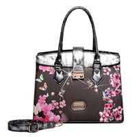 Brangio Italy Collections Handbag Pewter BI Hummingbird Satchel in Pearl White, Black, Blue, Red, Brown, Burgundy, or Pewter