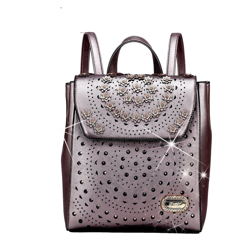 Brangio Italy Collections Handbag Pewter BI Rosè Twinkle Star Backpack for Women in Pink, Orange, Gold, White, Pewter, or Black