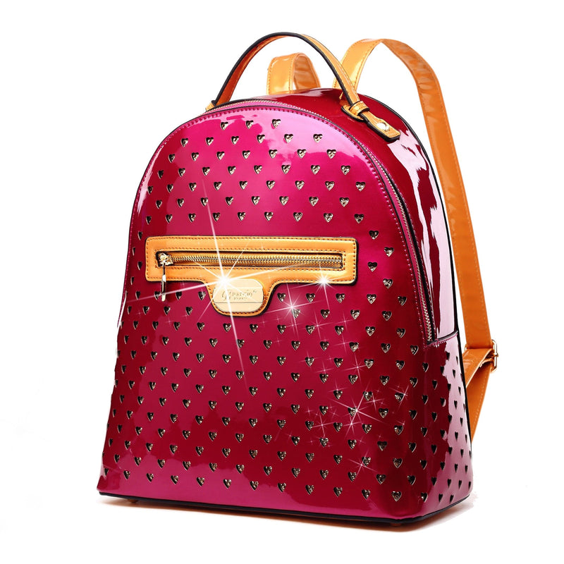 Brangio Italy Collections Handbag Pink BI Starz Art Retro Backpack Purse Anti Theft Bag in Purple or Pink