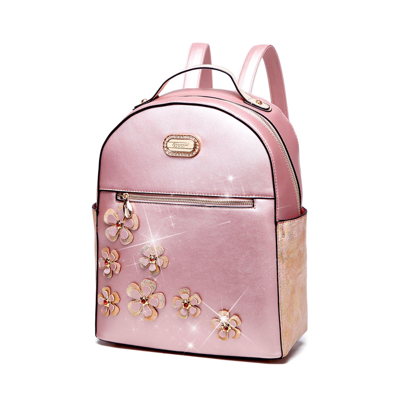 Brangio Italy Collections Handbag Pink BI Twinkle Cosmos Women's Floral  Backpack in Pink, Lt Gold, Pewter, Black, or Lt Blue