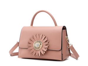 Brangio Italy Collections Handbag Pink Vegan Leather Sunshine Crossbody Handbag