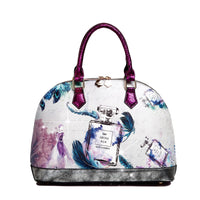Brangio Italy Collections Handbag Purple Arosa Fragrance Dome Vintage Hollywood Retro Graphic Handbag