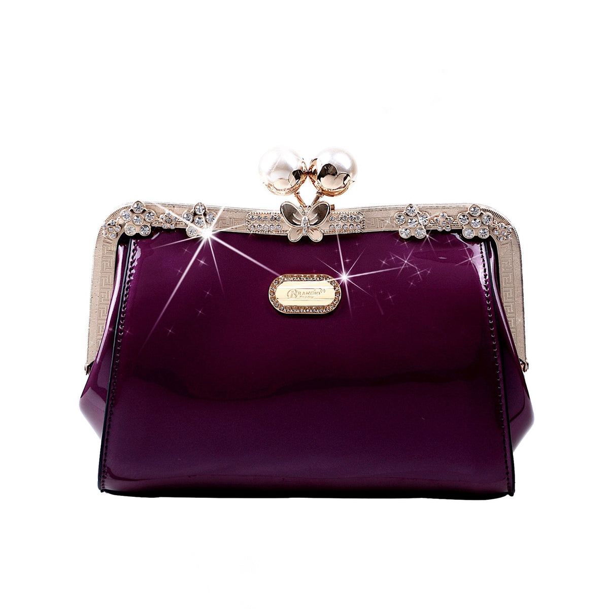 Brangio Italy Collections Handbag Purple Starry Ocean Blossom Stains & Damage Resistant Womens Crossbody Clutch