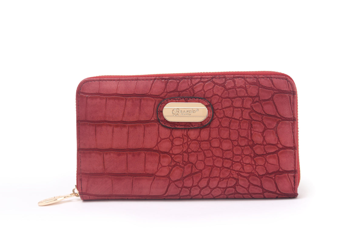 Brangio Italy Collections Handbag Red BI Diamond Friends Tri-Fold Wallet in Black, Brown, Light Grey, Red, or Tan