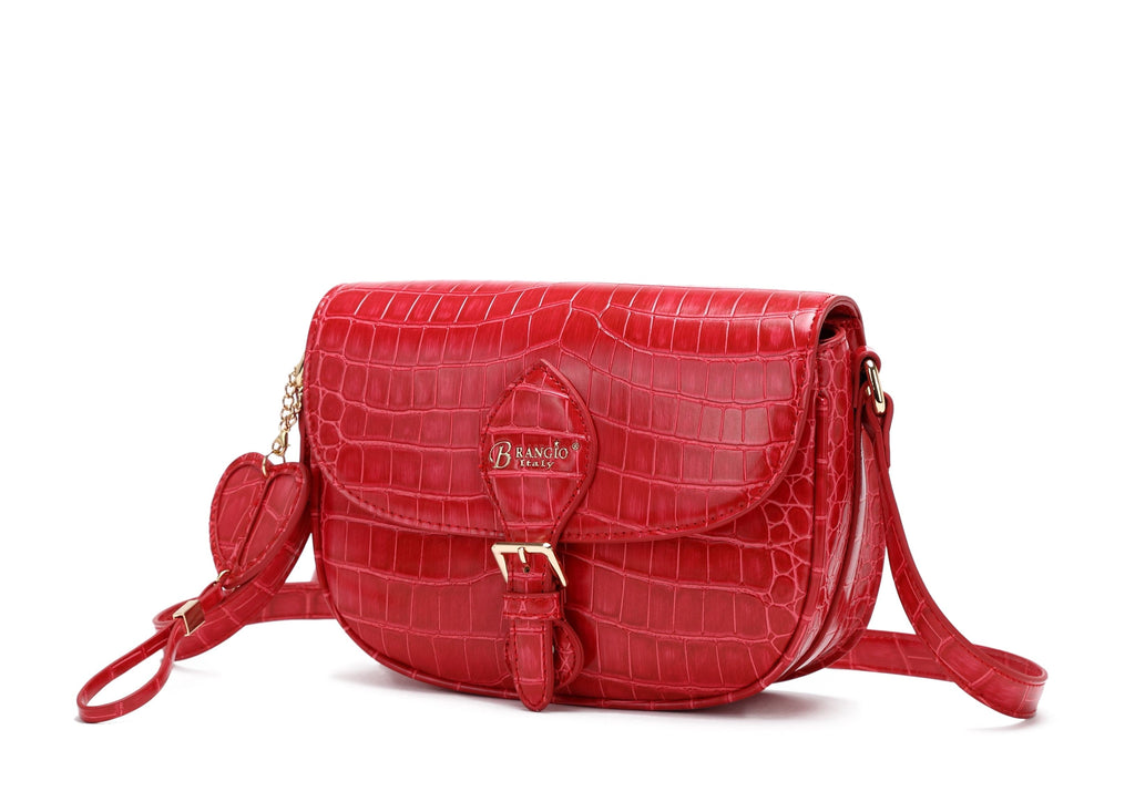 Brangio Italy Collections Handbag Red Croci Classy Crossbody Satchel | BI