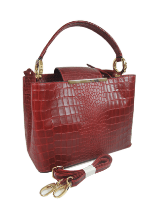 Brangio Italy Collections Handbag Red Misty U.S.A. Women's 100% Genuine Cowhide Leather Purse in Brown