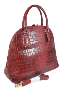 Brangio Italy Collections Handbag Red Misty U.S.A. Women's 100% Genuine Cowhide Leather Satchel Crossbody in Navy