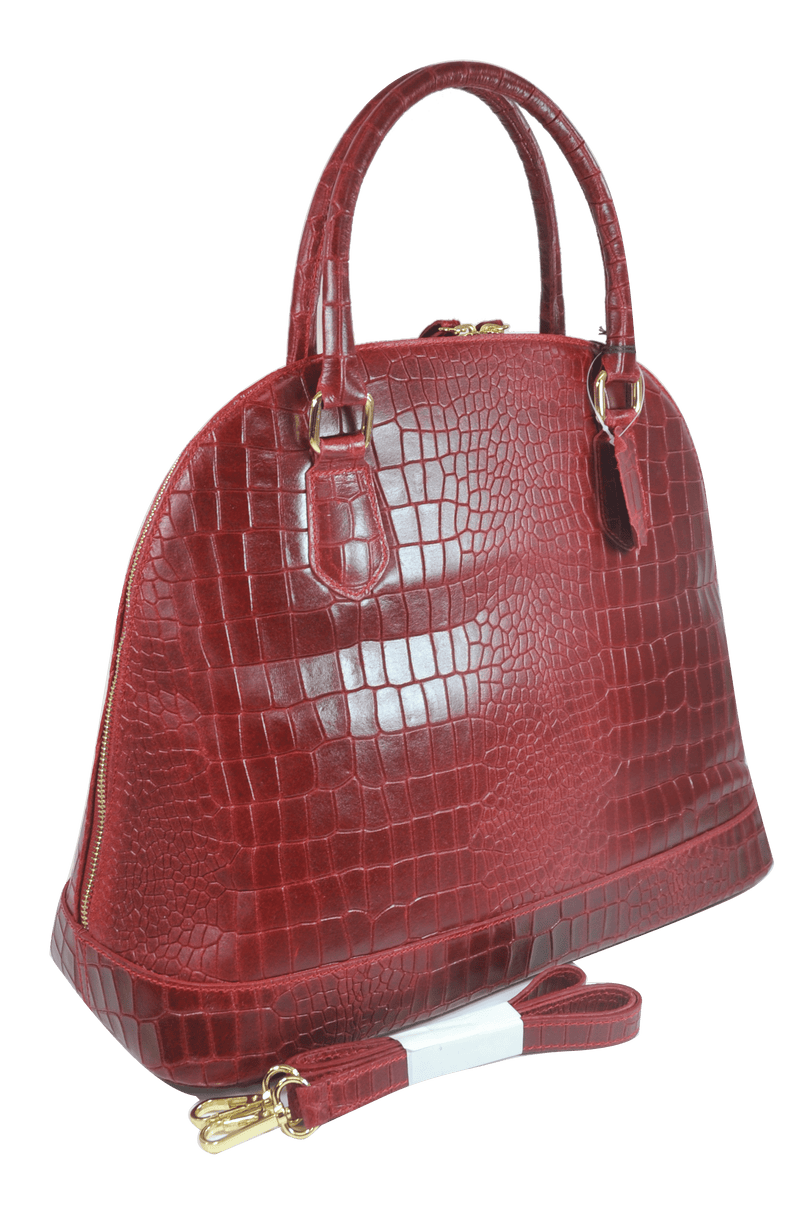 Brangio Italy Collections Handbag Red Misty U.S.A. Women's 100% Genuine Cowhide Leather Satchel Crossbody in Navy