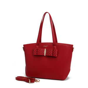 Brangio Italy Collections Handbag Red Ribbon Festive Tote Handbag with Rhinestones - Colors Available  | BI