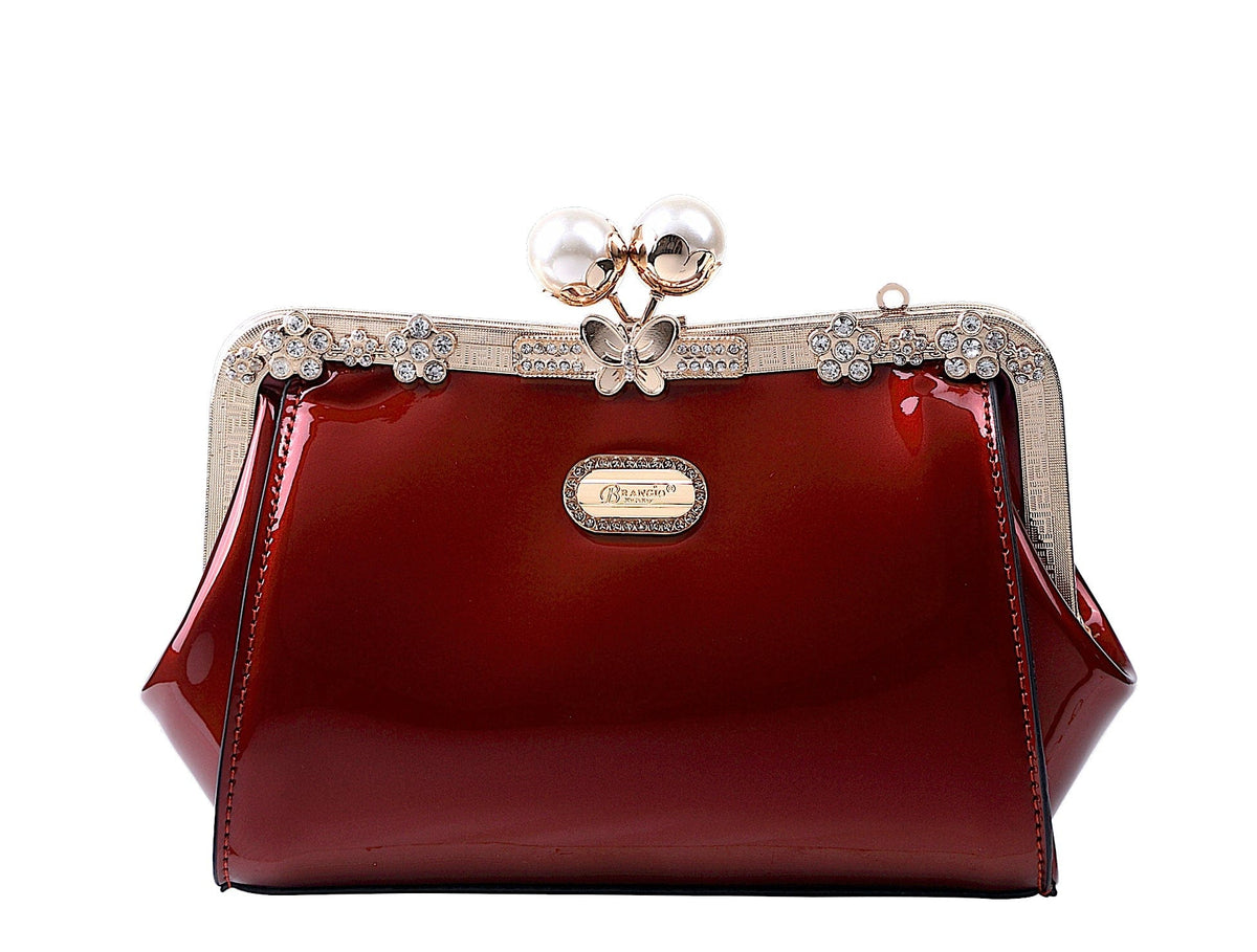 Brangio Italy Collections Handbag Red Starry Ocean Blossom Stains & Damage Resistant Womens Crossbody Clutch