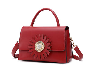 Brangio Italy Collections Handbag Red Vegan Leather Sunshine Crossbody Handbag