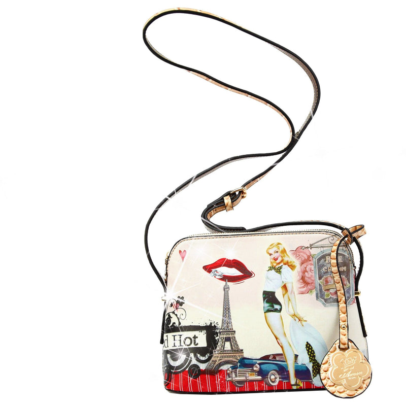 Brangio Italy Collections Handbag Retro Rebel Satchel Graphic Crossbody