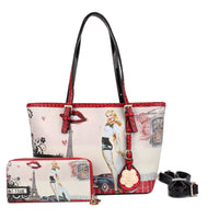 Brangio Italy Collections Handbag Retro Rebel Satchel Graphic Tote Bag