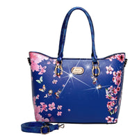 Brangio Italy Collections Handbag Royal Blue BI Women's Hummingbird Bloom Top-Handle Bag in Red, Blue, Bronze, or Burgundy