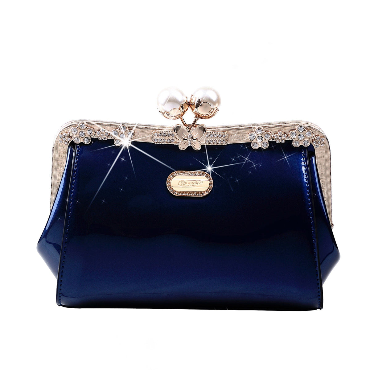 Brangio Italy Collections Handbag Royal Blue Starry Ocean Blossom Stains & Damage Resistant Womens Crossbody Clutch