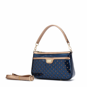 Brangio Italy Collections Handbag Royal Blue Starz Art Retro Vegan Leather Crossbody Bag