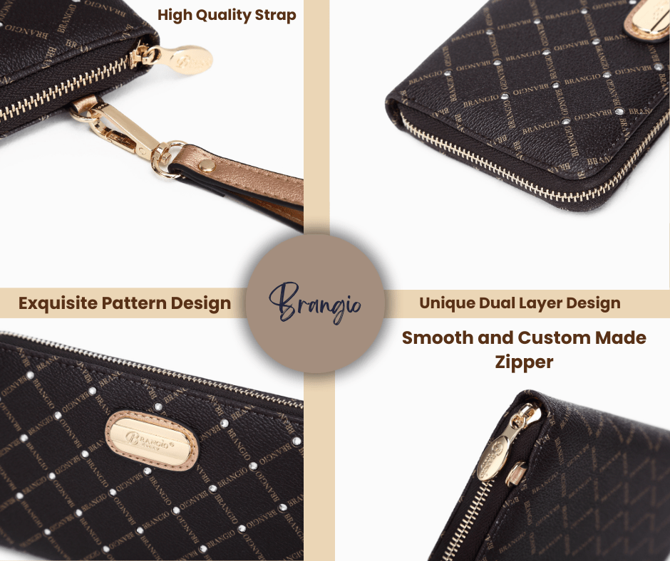 Brangio Italy Collections Handbag Ruby Romance Crystal Stud Top Handle Bag in Brown or Ivory | BI
