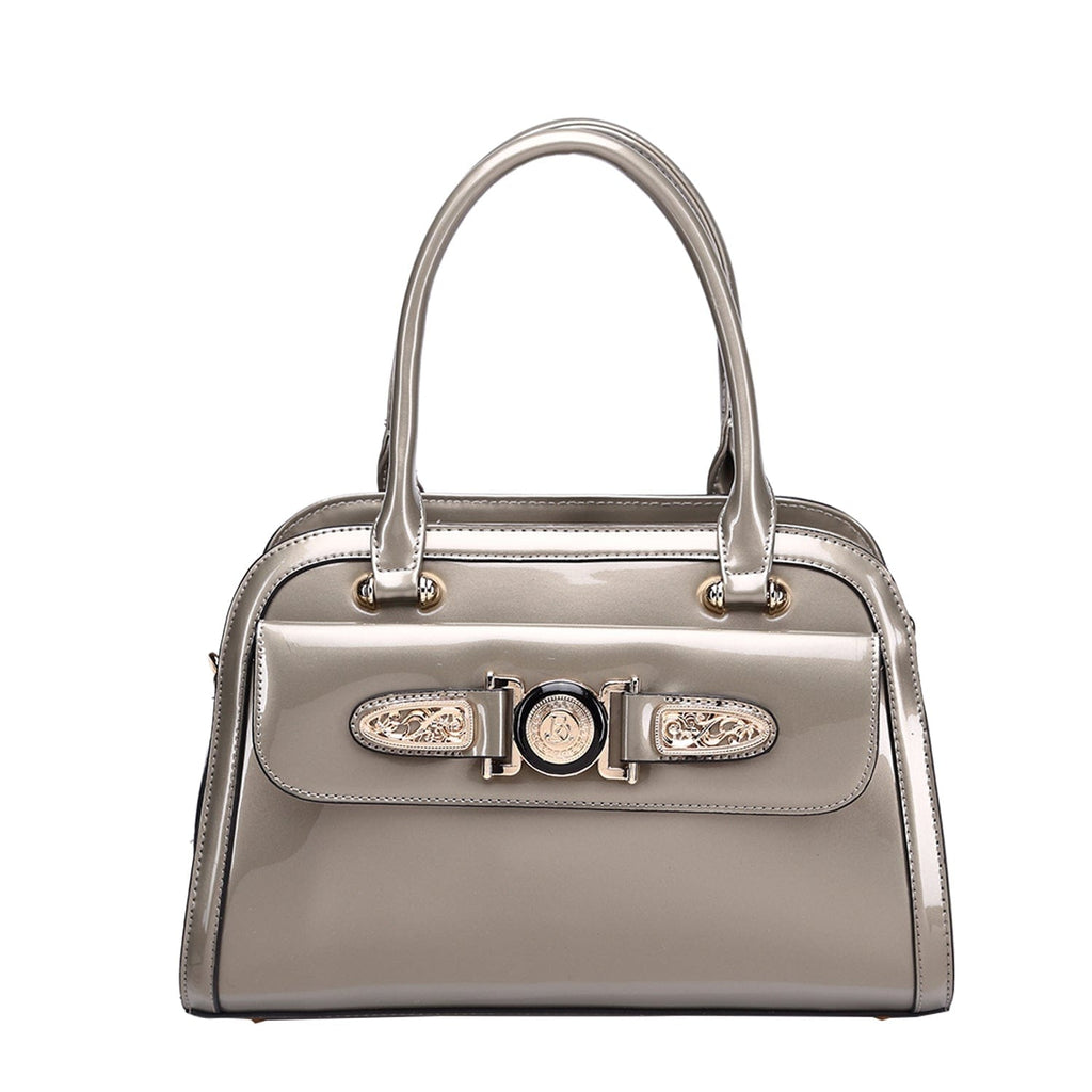 Brangio Italy Collections Handbag Silver BI Venetian Romance 100% Vegan Leather Women's Purse in Silver, White, or Green