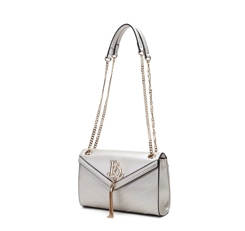 Brangio Italy Collections Handbag Silver Blissful Radiance Elegant Crossbody Bag