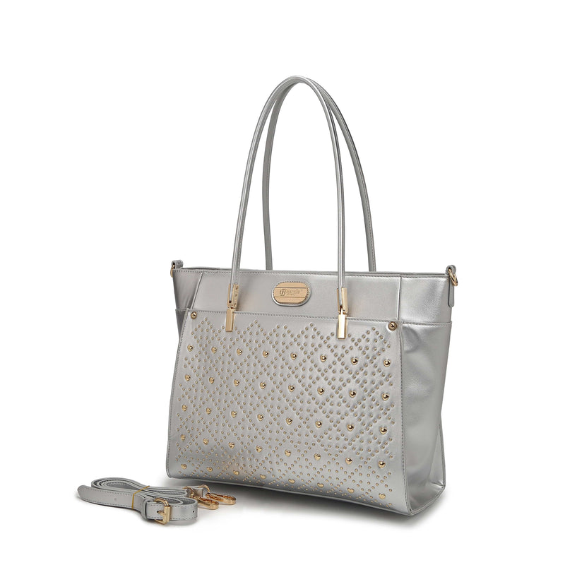 Brangio Italy Collections Handbag Silver Love Lightning Tote Bag | BI