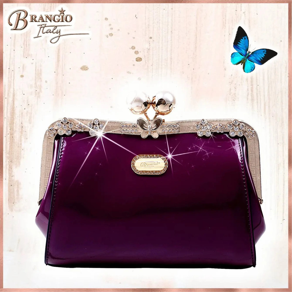 Brangio Italy Collections Handbag Starry Ocean Blossom Stains & Damage Resistant Womens Crossbody Clutch