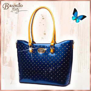 Brangio Italy Collections Handbag Starz Art Retro Vegan Highend Fashion Leather Tote Bag