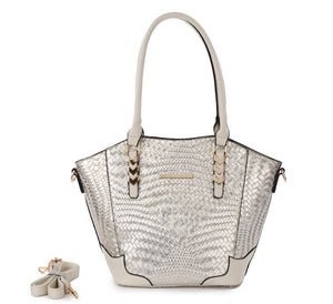 Brangio Italy Collections Handbag Strawderr Multi Function Handbag in Silver | BI