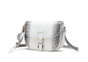 Brangio Italy Collections Handbag White Croci Classy Crossbody Satchel | BI