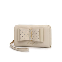 Brangio Italy Collections Handbags Off White Ribbon Festive Multi-Pocket Rhinestone Wallet - Colors Available |  BI