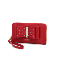 Brangio Italy Collections Handbags Red Ribbon Festive Multi-Pocket Rhinestone Wallet - Colors Available |  BI