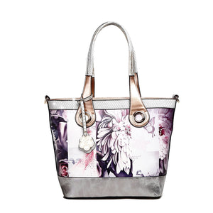 Brangio Italy Collections Luggage Grey Blossomz Tote Designer Luxury Tote Bag for Women