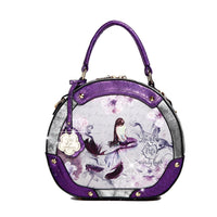 Brangio Italy Collections Luggage Purple Princess Mera Vintage Sphere Double Zipper Opening Women Purses and Handbags