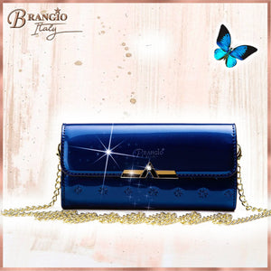 Brangio Italy Collections Wallet BI Meteor Clutch Crossbody in Rose Gold, Blue, Black, Burgundy, Bronze, or Purple