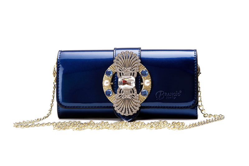 Brangio Italy Collections Wallet BI Queen's Crown Women's Crossbody Wallet in Black, Bronze, Ivory, Pewter, or Red