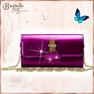 Brangio Italy Collections Wallet BI Tri-Star Evening Bridal Clutch Crossbody Bag with Chain Strap - Colors Available