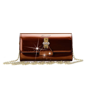 Brangio Italy Collections Wallet Bronze BI Tri-Star Evening Bridal Clutch Crossbody Bag with Chain Strap - Colors Available