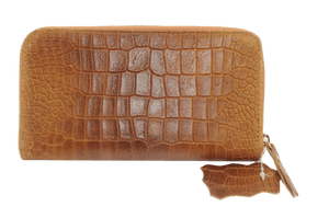 Brangio Italy Collections Wallet Brown Misty U.S.A. Women's Pewter Croc Wallet