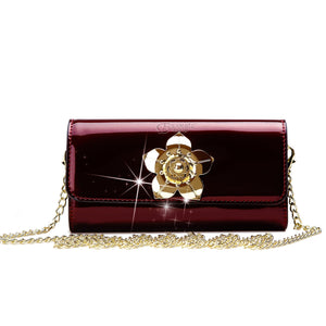 Brangio Italy Collections Wallet Burgundy BI Floral Women's Wallet Clutch in Rose Gold, Black, Bronze, Purple, D. Grey or Burgundy