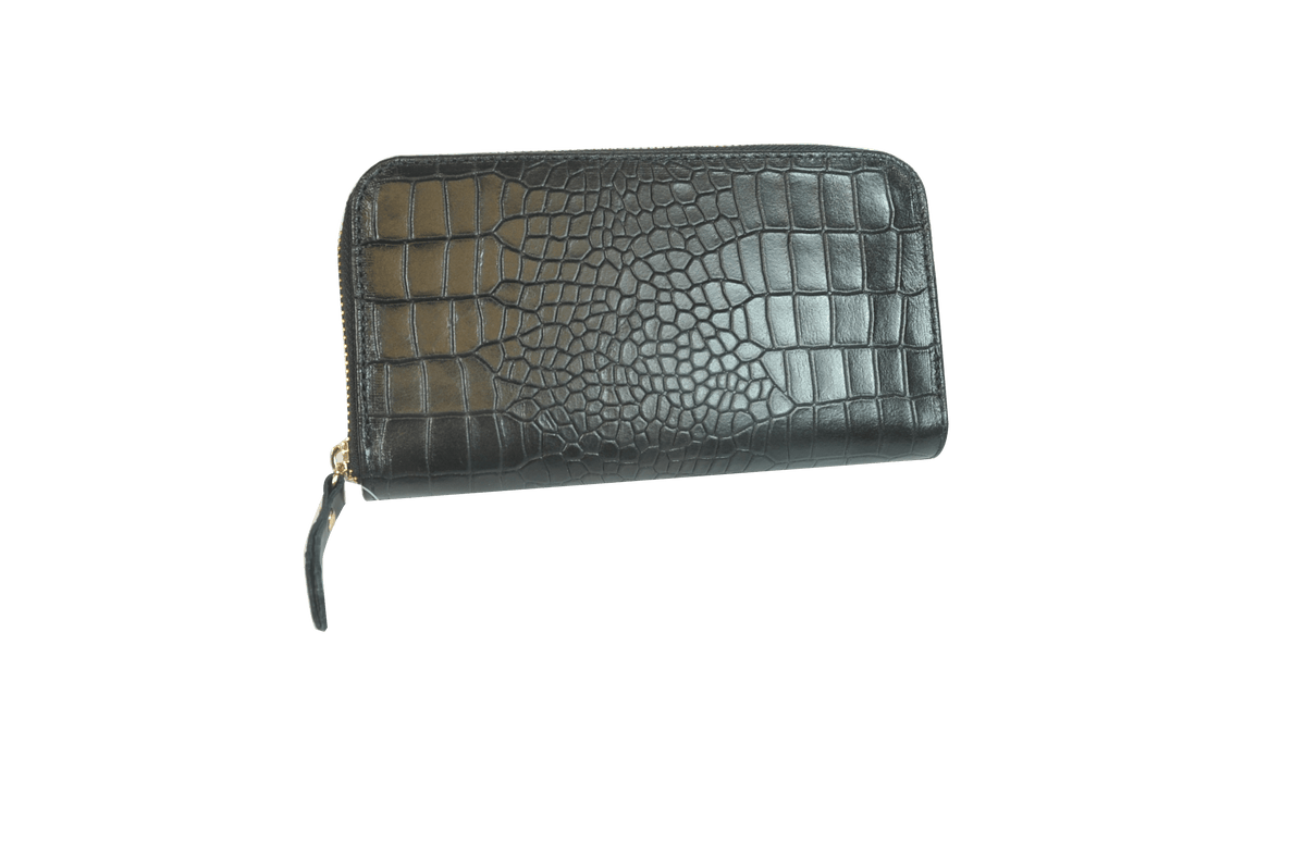 Brangio Italy Collections Wallet Green Misty U.S.A. Women's Pewter Croc Wallet